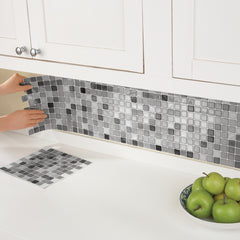 Mosaic Backsplash Tiles - Set Of 6 Black And White