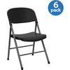Black Plastic Folding Chair, Set of 6