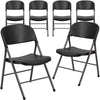 Black Plastic Folding Chair, Set of 6
